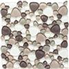 conwire Piastrelle a mosaico traslucido beige marrone ciottoli vetro cristallo trasparente beige