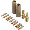 Yuanpgky Kit di ugelli isolati per saldatori MIG 15AK con 2 ugelli, 2 supporti e 10 punte, protezione dal calore per la lavorazione professionale dei metalli e