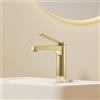 EMKE Rubinetti Bagno Oro Champagne, 195x173x46 mm, Miscelatore Lavabo in Ottone, Rubinetti Cucina con Aereatore, Cartuccia Ceramica, Installazione Facile, Rubinetti per Lavabo