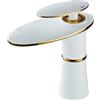 UPKHZF Rubinetto Bagno Lavabo Cascata Miscelatore Monocomando Ottone, Regolazione A Caldo E Freddo, Rubinetto Da Bagno, Bianco
