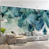 Tzxztt Pavone Con Piuma Blu Moderna Carta Da Parati 3d In Seta Goffrata Materiale Ideale Per La Camera Letto Del Soggiorno-430cm×300cm