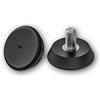 OL Viti piatte, piedini per mobili, viti di bilanciamento del pavimento, in plastica, con bullone filettato in acciaio zincato, nero, 2 pezzi (M 10 x 30 mm, base 45 mm)