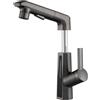 HKTHE Rubinetto del lavandino del bagno con spruzzatore estraibile, Rubinetti moderni del bagno della maniglia singola, Tre modalità di flusso d'acqua, Rubinetto del bagno del foro singolo in ottone