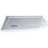 Idralite Piatto Doccia Slim 80x80x4 cm Semicircolare Acrilico Bordato Bianco Effetto Pietra mod. Flower