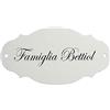GUIZZO Creart - Targa Personalizzata con Nomi/Via in Ceramica, Modificabile con Fori, Targhetta Porta Ingresso con Numero Civico Esterno Made in Italy 13.5x7H cm, Bianco Latte