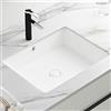 ARHAMS Lavello da Incasso Sottopiano in Ceramica Rettangolare - Lavabo da Bagno in Porcellana Con Troppopieno e Rubinetto (42 * 30.5cm)