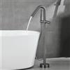 XDSMB Rubinetto per Vasca da Terra Monocomando Girevole 360° Rubinetto Vasca da Bagno Freestanding con Doccetta,grigio