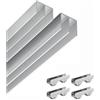 Generic Binario in vetro acrilico da 0,6 cm/0,2, binario in lega di alluminio for porta scorrevole in vetro, doppio for vetrine e cucine(70cm/27.6)