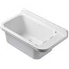 Negrari Lavandino Pilozzo a Muro in Resina, per Giardino e Garage, Resistente agli acidi di uso comune e all'umidità, Kit di scarico e di fissaggio inclusi, L50 x P34 x H21 cm, Bianco