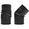 AA-Kaminwelt Tubo della stufa arco 160 mm 45 ° regolabile nero tubo canna fumaria camino tubo