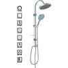 Cilvani COLONNA DOCCIA BARRA SET SOFFIONE E DOCCETTA CROMO BAGNO VENUS