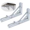 DSWZLQDXB 2 Pezzi Reggimensola Pieghevole Inox,Staffe Pieghevoli per Mensole,Supporti per Mensole Pesanti Tavolo Parete Salvaspazio fai-da-te Staffe Triangolari,per Ripiano,Libreria (50cm,White)