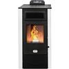 STUFE A PELLET ITALIA San Diego 14 Kw Canalizzata WiFi - Stufa ad Aria Ventilata Efficienza 92% Scalda 130m² Autonomia 20H Programmabile 5 Velocità e Potenze Garanzia 24 Mesi Bianco