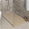 Inbagno Piatto doccia in Resina, disponibile in diverse misure, design ultraslim con effetto pietra serie Agorà (80x120, Tortora)