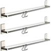 SOTECH 3 x Aste per asciugamani autoadesive TALIDA 745 mm acciaio inossidabile Ø 12 mm con ciascuno 3 S-ganci per cucina & bagno parapetto di cucina