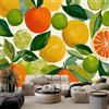 Generic WTD - Carta da parati fotografica effetto 3D, motivo: frutta, agrumi, 500 x 280 cm, in tessuto non tessuto, motivo acquerello, carta da parati 3D, panoramica, camera da letto, soggiorno, cameretta dei