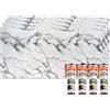 IZODEKOR Rivestimento Murale Aspetto Marmo - 4x pannelli + 4x adesivi di montaggio - Alternativa Piastrelle Bagno/Cucina, Pannelli Pareti Doccia, Posteriori Cucina | Arctic Breeze
