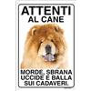 Lovelytiles CHOW CHOW Attenti al cane morde sbrana uccide e balla sui cadaveri (15X20)