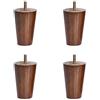 JIAOLUN123 4 Piedini per Mobili in Legno Gambe per Mobili in Rovere Conico Cabinet Cono Dritto Piedi del Divano Tavolo Letto Armadio Cabinet Armadietto Guardaroba,Vite M6,Noce(12cm)