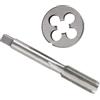 IUBPWMS Set di maschi e filiere metrici M16, passo da 0,5-2 mm HSS con flauto dritto for filettatura destra, matrice rotonda for riparazione di metalli(M16X0.5)