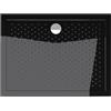 doporro Piatto Doccia Rettangolare 90x120x4 cm con Scarico Incluso e Bordo | Acrilico, Colore Nero, Bordo Perimetrale su 4 Lati, Installazione a Filo Pavimento o in Appoggio, Superficie Facile da Pulire