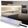 King Led - Barretta a Led su misura con dimmer touch per sottopensili - Personalizzabile da 30cm a 200cm con luminosità regolabile (120 cm, Luce Calda 3000K)