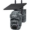 SHIWOJIA Camera 4g solare esterna, fotocamera da caccia 4G con scheda SIM, 12X zoom ibrido 360° PTZ senza fili, audio bidirezionale, rilevamento PIR, visione notturna, impermeabile IP66