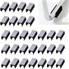 UFURMATE Cuscinetti per sedie, 30 pezzi, 18 mm, protezioni per pavimenti in plastica con feltro, a forma di U, antiscivolo, rettangolari, per gambe di sedie rotonde (nero)