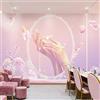 Liuzhou Carta da parati rosa salone di bellezza 3d carta da parati salone di bellezza di lusso luce carta da parati trucco cura della pelle soggiorno sfondo murale-300cmx210cm