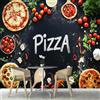 ANALTIRCE Tema Pizzeria Buon Cibo Carta Da Parati 3d Fotomurale, 150×105 cm Negozio Di Pizza Murali Per Soggiorno Divano Tv Hotel A Tema Corridoio Di Lusso Sfondo Dipinto Murale