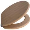 OGOMONDO Sedile Wc Copri Water Tavoletta Vaso Universale Linea Bamboo MDF Legno Pesante Cerniere Metallo Bagno