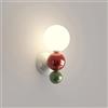 LLXDFUU Moderna Applique Da Parete Da Comodino Applique Sfera In Vetro Bianco Latte Applique Decorazione Domestica Camera Da Letto In Stile Francese Lampada A Parete Per Ragazze Ragazzi Camera Da Lett