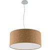 OLUX ILLUMINAZIONE - Lampadario Soggiorno Moderno in Tessuto, Lampadario a Sospensione Ideale per Salotto e tutte le stanze della Tua Casa, Perfetto per Led,Made in Italy(Mod.Roary-Juta scuro-50cm)