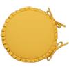 CASABELLAPIU Cuscino Rotondo Per Sedie Interno Esterno Con Volant Conf. 4 Pz. Sfoderabili Con Laccetti Di Bloccaggio Eleganti Comodi D. 36 cm. (Giallo)