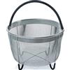 Bashley 6QT Cestello Vapore,Cestello Verdura,Cestelli Per Cottura,Acciaio INOX Con Manico Per Instant Pot Accessories,Fits Most A Pressione Pot - Verdure A Vapore, Uova - Nero