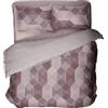 IL BOTTEGONE - Parure Copripiumino Una piazza e mezza 100% Cotone set completo di sacco e federa; Letto Una piazza e mezzo Colore: Diamond Rosa