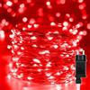 Erwawee Luci Albero di Natale 20M 200 LED, Filo di Rame Catena Luminosa Impermeabile Stringa Luci di Natale da Esterno Interno Natalizie Decorazioni per Festa,Nozze,Casa,Giardino,Balcone,Halloween,Rosso