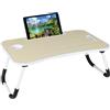 Generico Bdit Accessori Vassoio per la Colazione e da Letto 60x40x26 cm - Tavolino Pieghevole con Leggio, Tavolo Multifunzionale per Laptop, Tablet, Lettura e Lavoro da Casa (Beige)
