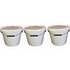 Silplast Secchio con coperchio, colore: bianco, 3 x 17 litri, impilabile, per latte/scorte, secchio per miele, in plastica adatta al contatto con alimenti, contenitori a norma alimentare, secchio vuoto per