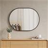 EMKE Specchio da Parete Ovale 60x80 cm - Specchio da Bagno con Cornice Nera Elegante, Specchio Decorativo Orizzontale o Verticale per Tutti gli Spazi
