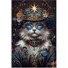 Peacoblue Trasferibili a Strofinamento per Artigianato 3Pcs Gatto magico e nobile 15cmx30cm, UV DTF Trasferimento impermeabile per cassettiera Dresser Vetro Porcellana Legno Plastica