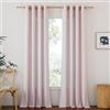 PONY DANCE Tende Lino per Interni Curtains Camera da Letto Moderne Filtro Luce Tende Semitrasparenti con Anelli per Salotto 2 Pezzi L 140 x A 245 CM, Rosa Selvatica