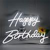 DS&DV 30 pollici dimmerabile bianco LED Neon Buon Compleanno Luce Segno | Luce al neon a LED personalizzabile con supporto in acrilico trasparente per decorazioni di anniversari, celebrazioni
