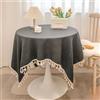 SHTGOI - Tovaglia in cotone e lino con nappe, 60 x 60 cm, tovaglia per tavolo da pranzo, lavabile, in cotone e lino, per cucina, decorazione da tavolo, giardino