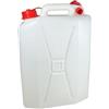 AURACASA Tanica per Acqua in Plastica, in bianco con Tappo Rosso, Contenitore Portatile (CLASSICO, 15 LT)