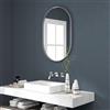 HOMCOM Specchio Bagno Ovale 60x90cm in Vetro Temperato, Specchio da Parete Moderno con Cornice in Lega di Alluminio, Montaggio Verticale/Orizzontale, per Camera da Letto, Ingresso, Soggiorno, Argento