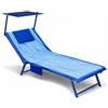 Galeone - Biancheria e Tessuti Telo Mare Microfibra | Comfort Premium - Tasche Porta Oggetti - Elastici - Cuscino Gonfiabile | Telo Mare Grande 70x180 - per Lettino - Asciugatura Rapida | Spiaggia - Piscina | GALEONE - Azzurro