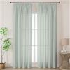 Joydeco Tende Lino Semitrasparenti per Interni Finestre 2 Pezzi L 140 x A 260 CM, Tende Decorative Moderne con Fettuccia Camera da Letto Soggiorno Sala da Pranzo, Verde Salvia