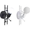 Generico UNIVERSO APPLIQUE LAMPADA DA PARETE DECORATIVA IN METALLO CON ATTACCO E27 FORMA OMINO SU SCALA BIANCO - NERO (NERO)