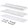 MAKKIORI Kit Scolapiatti | Griglia piatti e bicchieri con Vaschetta Raccogligoccie per Pensili Cucina | Acciaio cromo | Kit con Staffe (86 cm per pensile 90)